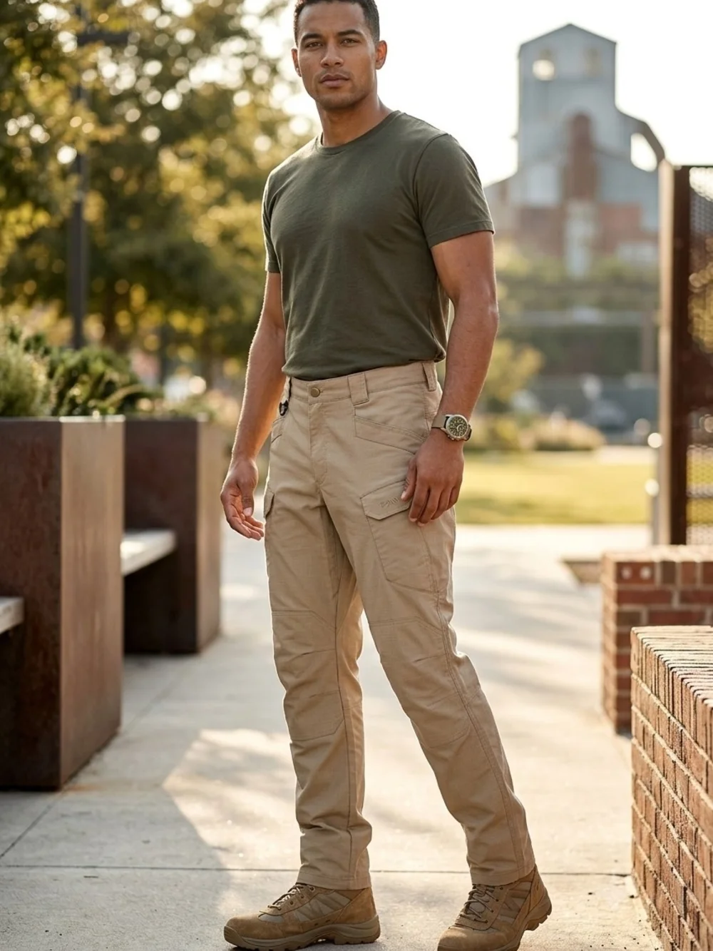 Beige Ripstop Cargo Pants Men’s L 36